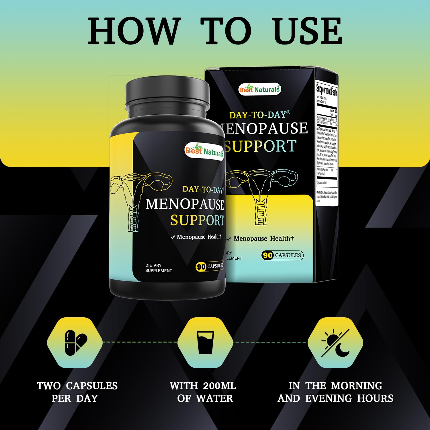 USA imported Best Naturals menopause support vegetarian capsules packaging details