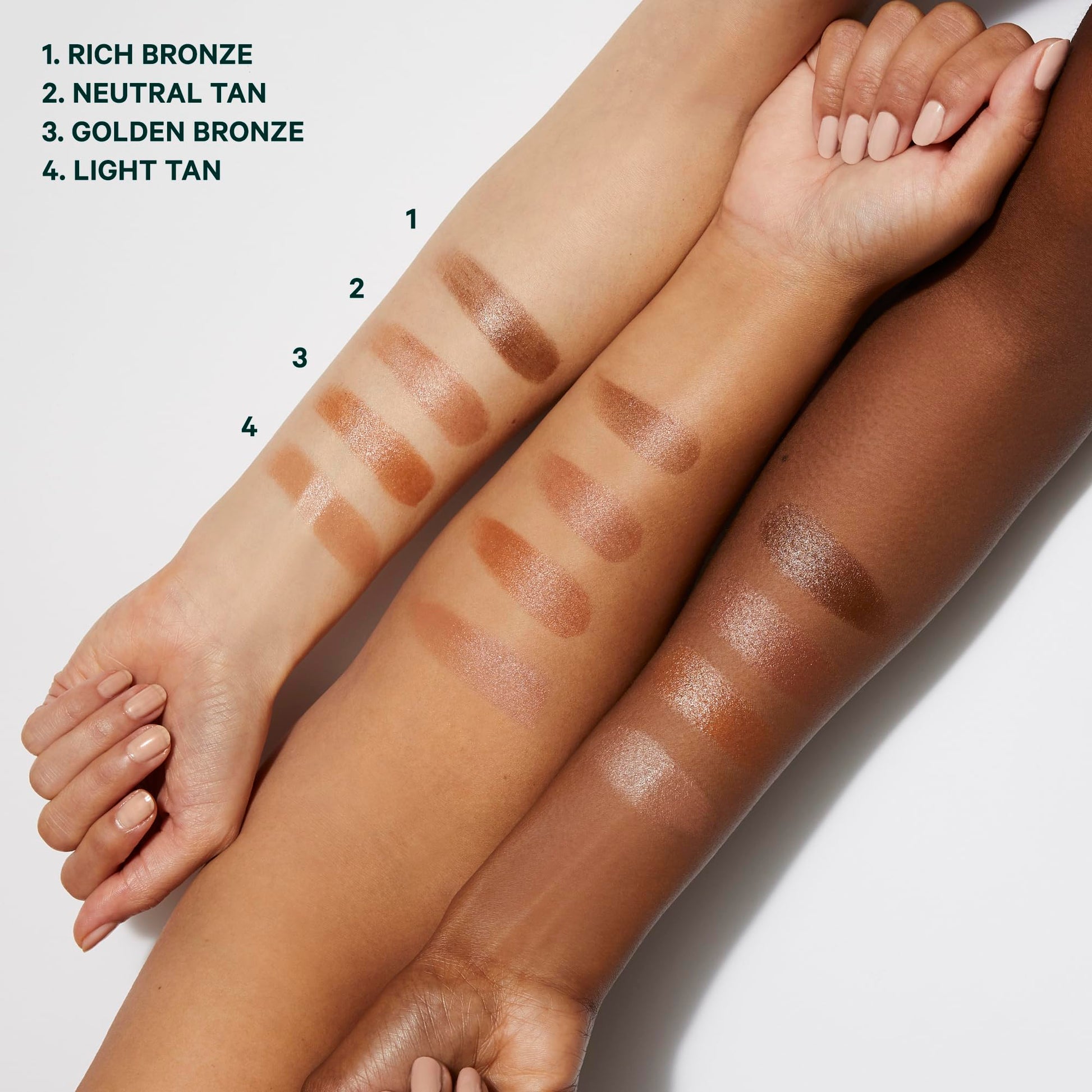 Well People hydrating cream bronzer stick showing the buildable texture swatch