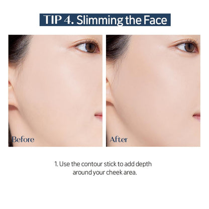Natural shadow effect makeup stick for defining jawline and nose bridge