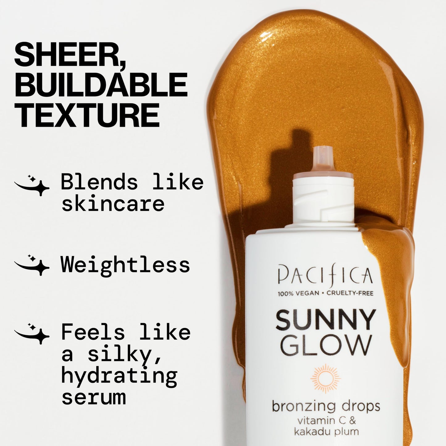 Pacifica illuminating highlighter drops packaging showing clean vegan ingredients
