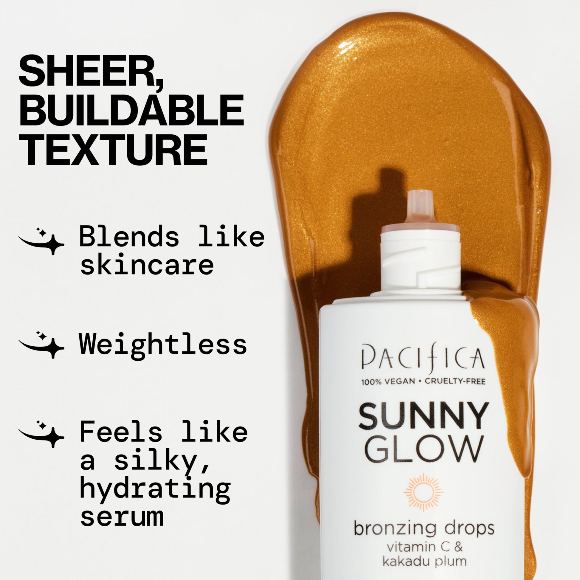 Pacifica illuminating highlighter drops packaging showing clean vegan ingredients