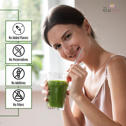 Antioxidant rich Brahmi powder by PureAyurbliss back panel directions