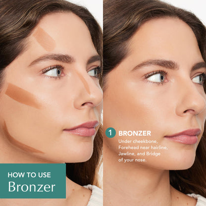 Dual-ended makeup stick for contouring and bronzing with Vitamin E