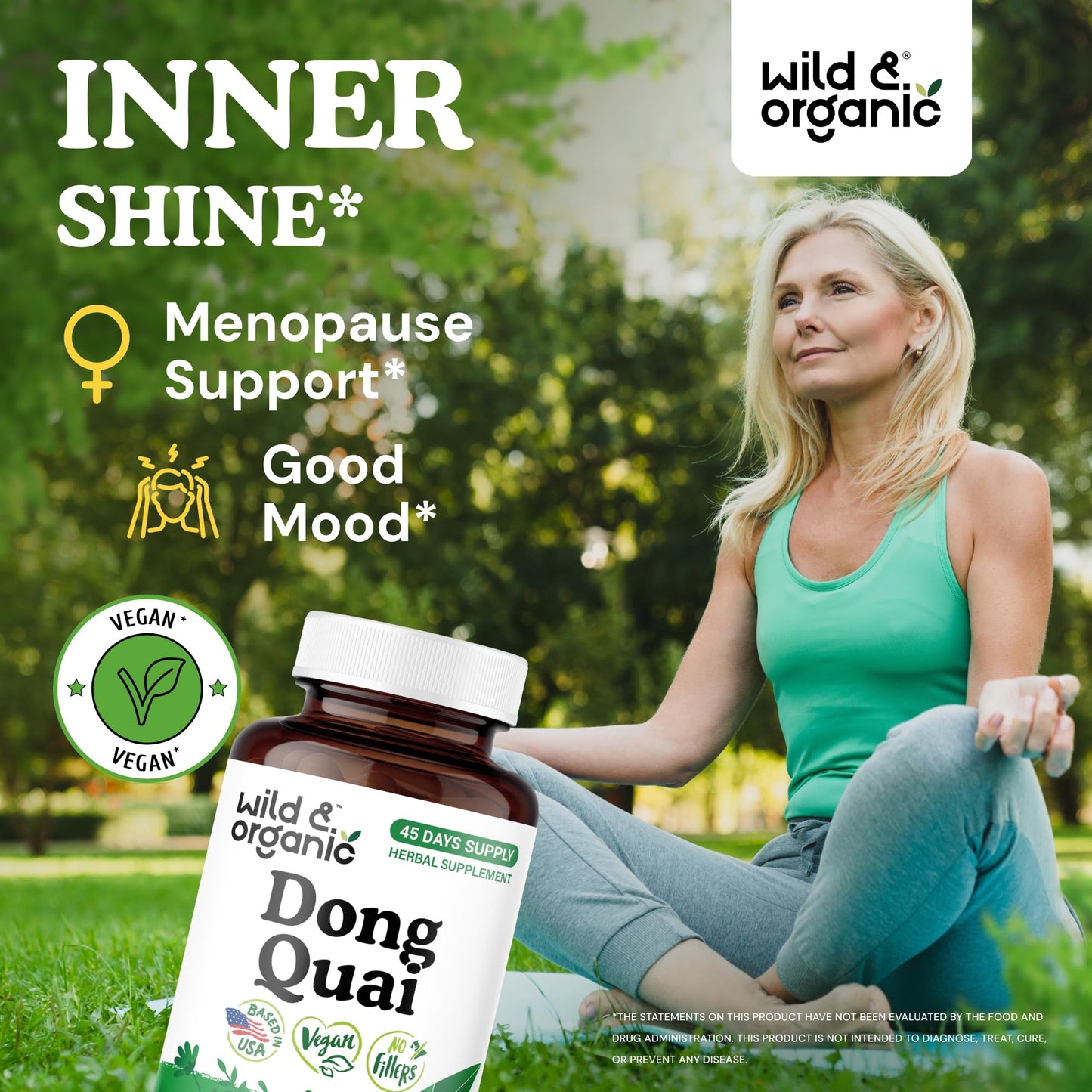 Wild & Organic Angelica Sinensis supplement for women hormonal balance
