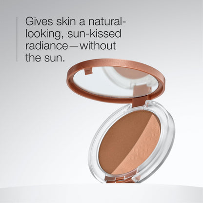 Clinique True Bronze Blendable Powder Bronzer closed elegant packaging showing the authentic brand logo.