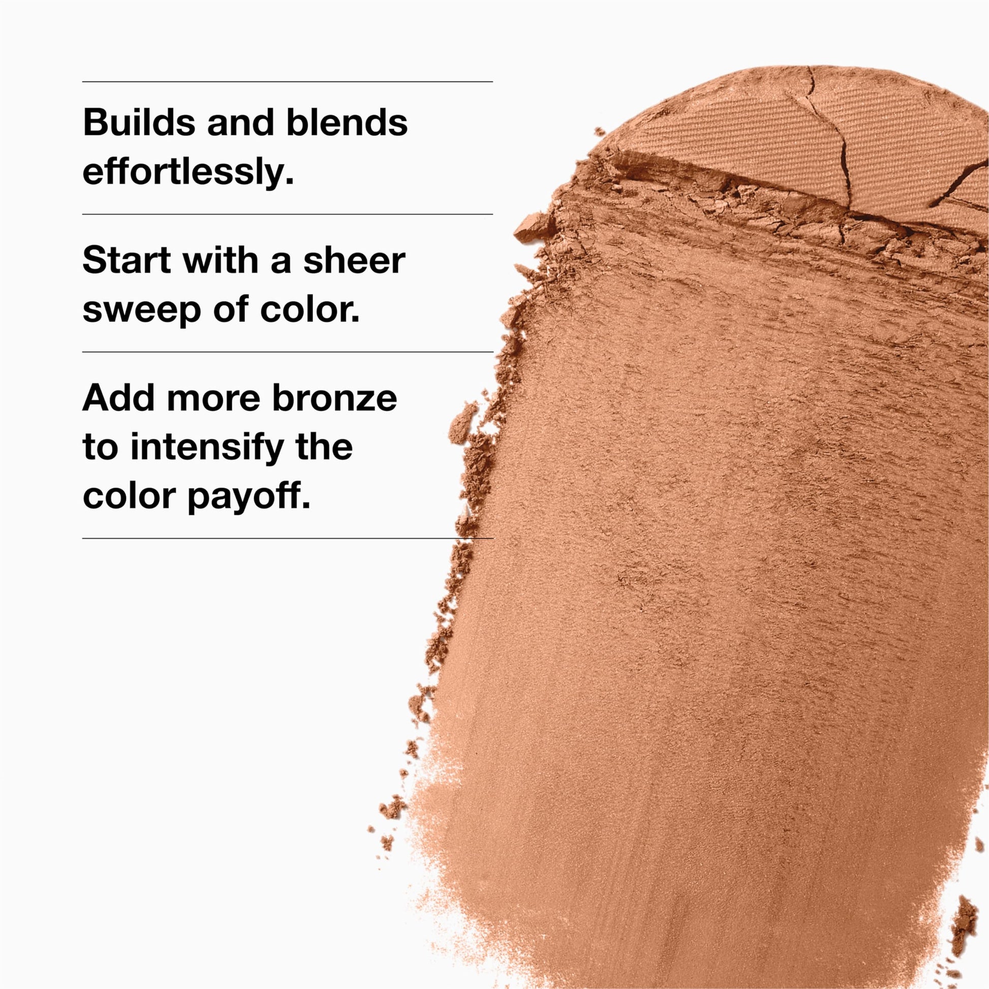 Clinique True Bronze Sunkissed shade powder texture close up showcasing the finely milled shimmer formula.