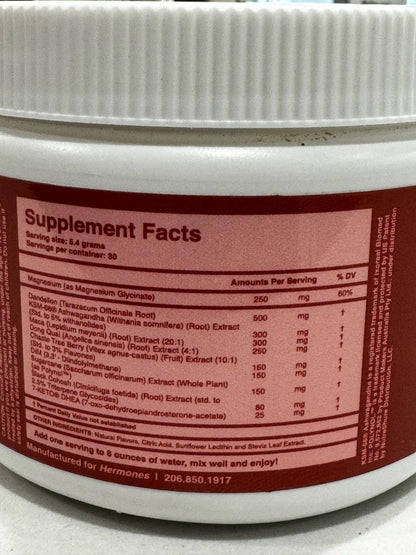 Hermones USA imported women healthcare supplement packaging side directions panel