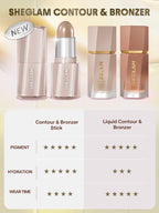 Side profile of the imported SHEGLAM makeup sculpting stick highlighting its compact and travel friendly design.
