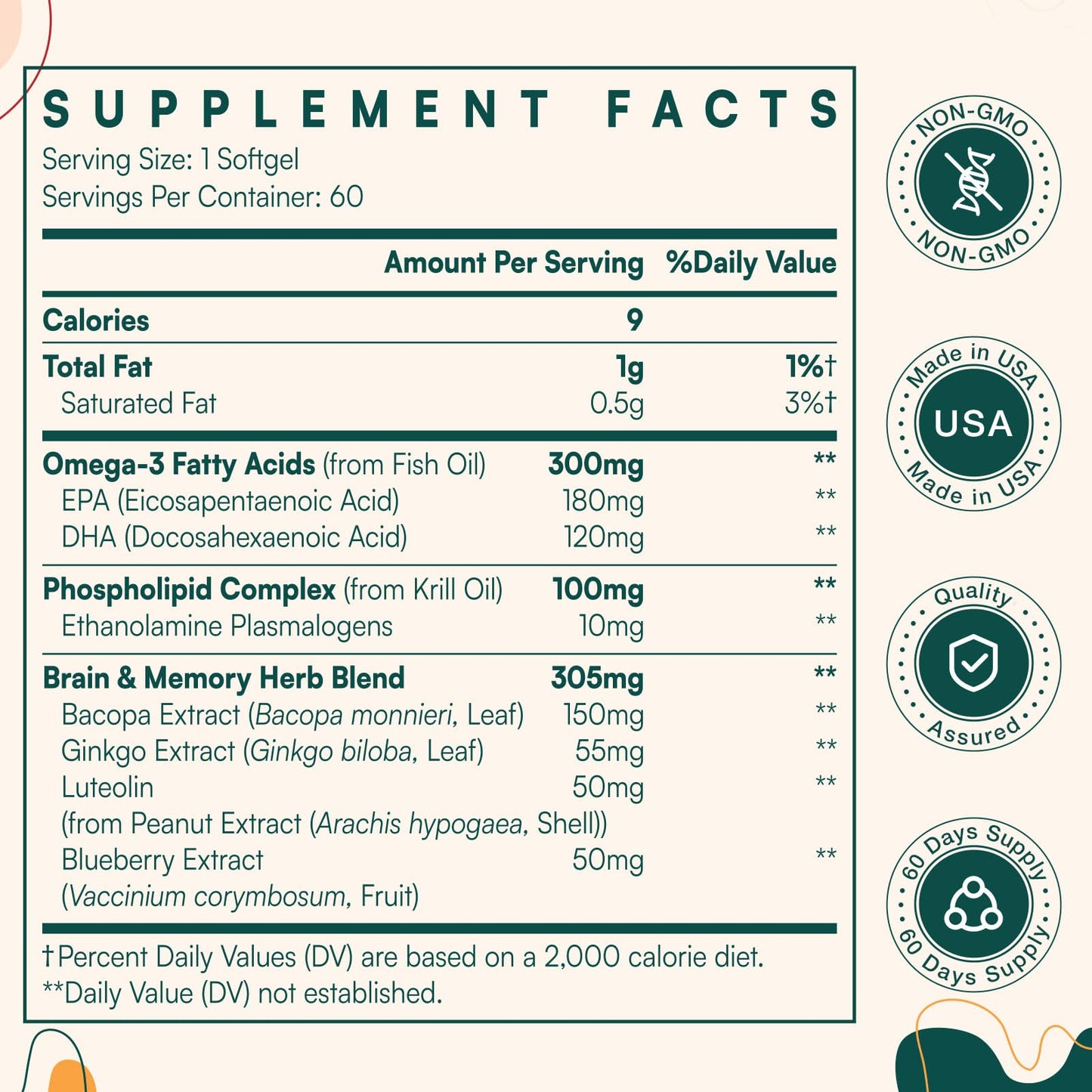 Close up of ZenixZephir BrainMemo supplement displaying authentic imported label details.