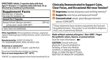 SFI Health Acumen memory and stress management 60 capsules packaging