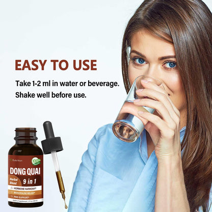 Natural nine in one herbal formula liquid tincture by Eubrition for hot flashes