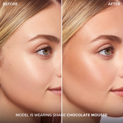 Too Faced cream bronzer contour stick with cap off showing the product texture