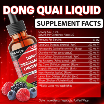 Tenmido liquid herbal drops for women hormone balance nutrition label details