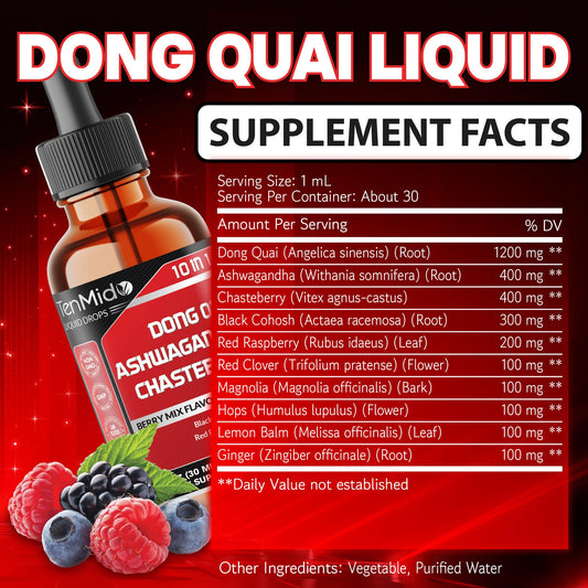 Tenmido liquid herbal drops for women hormone balance nutrition label details