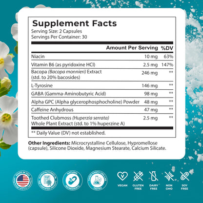 PureHealth Research nootropic brain health bottle with Alpha GPC
