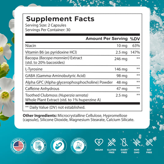 PureHealth Research nootropic brain health bottle with Alpha GPC