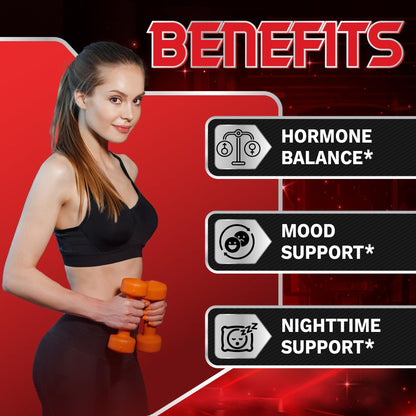 Tenmido Dong Quai supplement showing 1200mg blend ingredients like Ashwagandha and Chasteberry