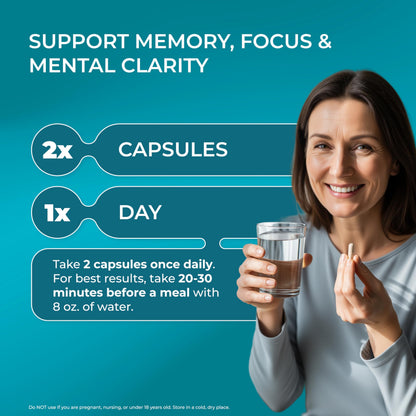Ageless Brain vegetarian capsules containing Bacopa Monnieri