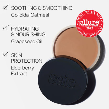 Saie buildable balm face bronzer texture swatch close up