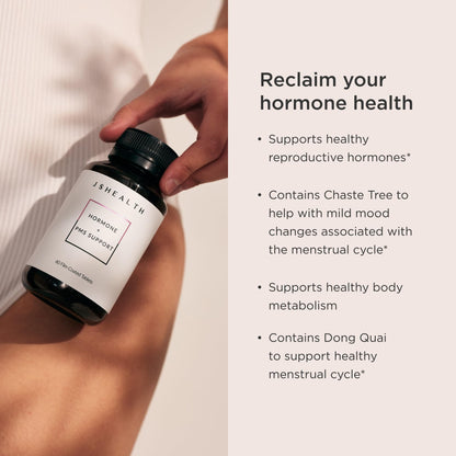 JSHealth Vitamins Hormone and PMS Support bottle displaying ingredient facts list clearly.