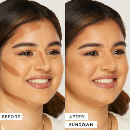 Tarte Maneater cream bronzer stick showing the satin finish product texture