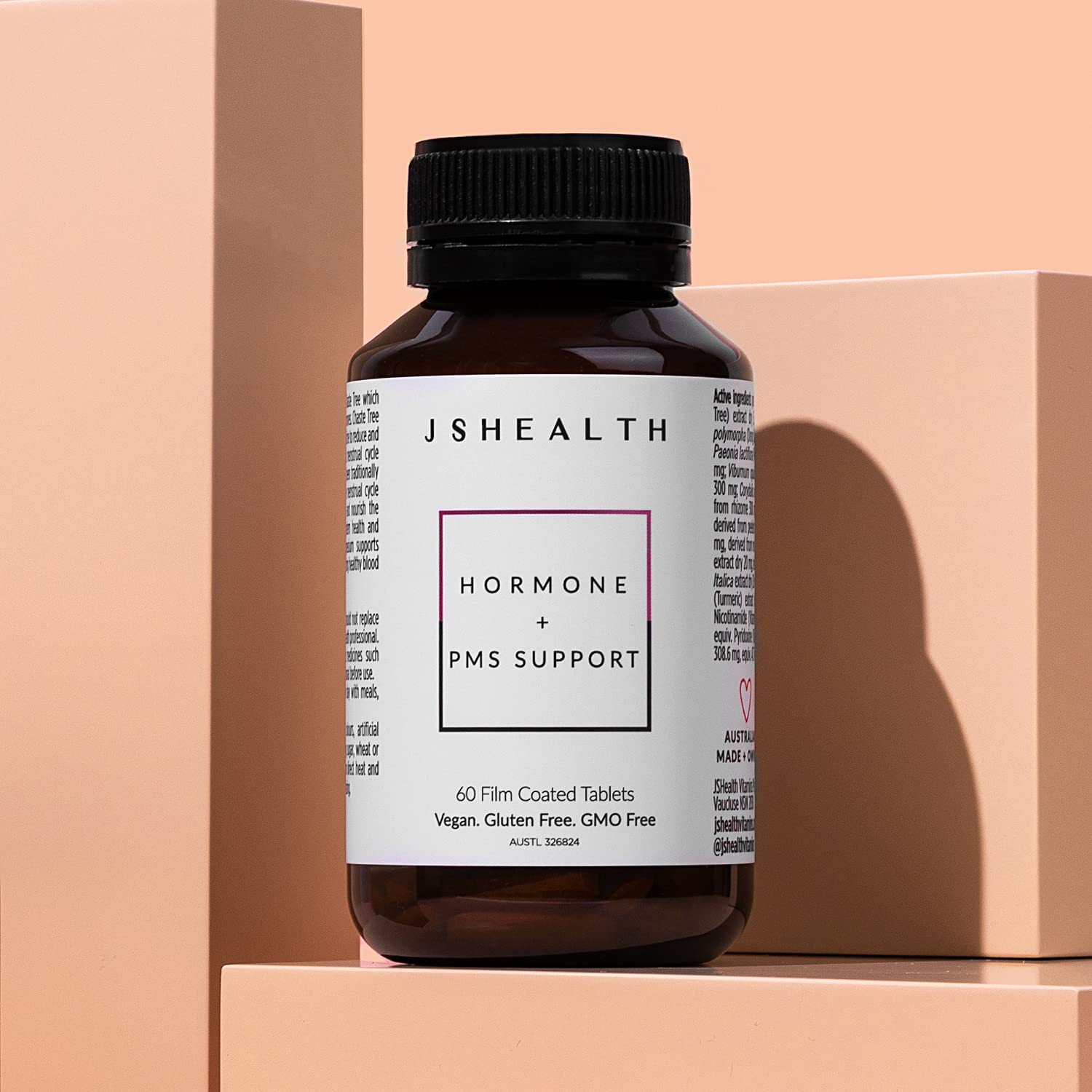 Authentic JSHealth reproductive hormone support product showing the bottom batch number stamp.