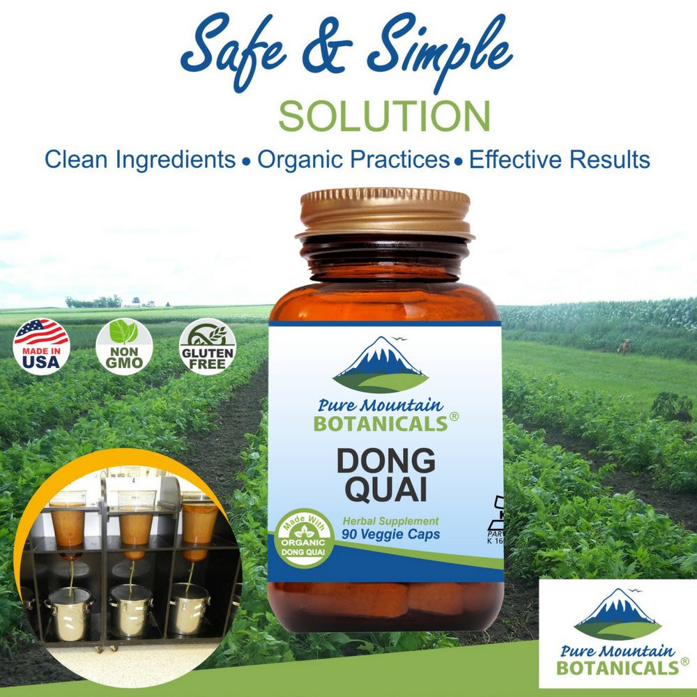 Pure Mountain Botanicals female wellness supplement capsules bottle showing kosher certification