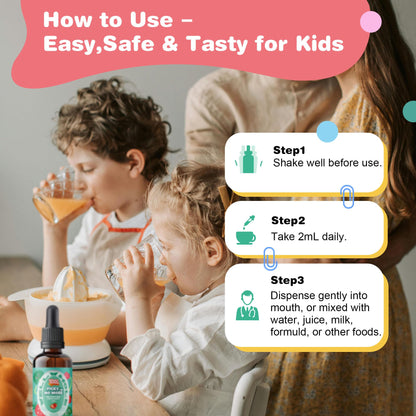 Side view of Well and Whole Kids Sulforaphane packaging detailing cellular and cognitive focus benefits.