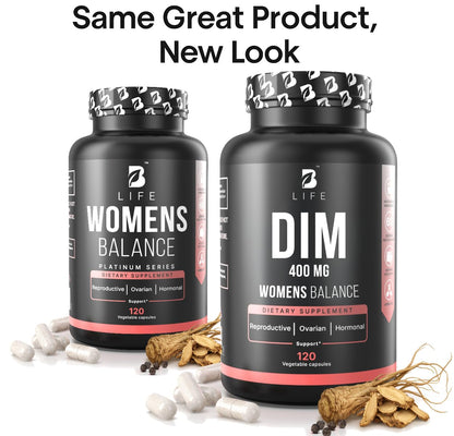 Top angle display of B Life Company hormone balance supplement for PCOS care