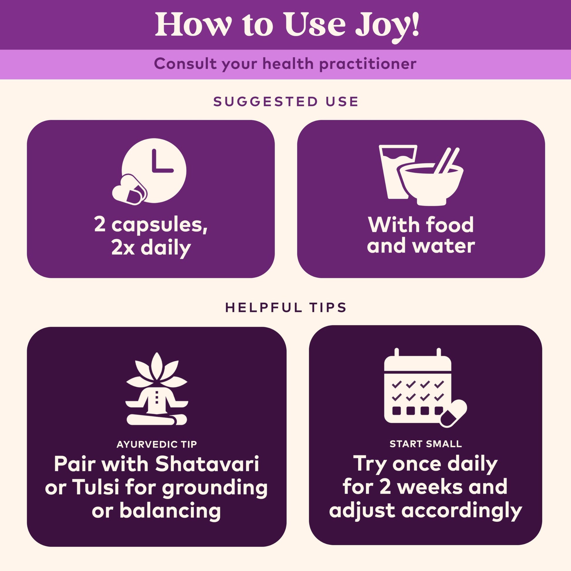 Organic India Joy vegetarian caps for stress relief and emotional balance