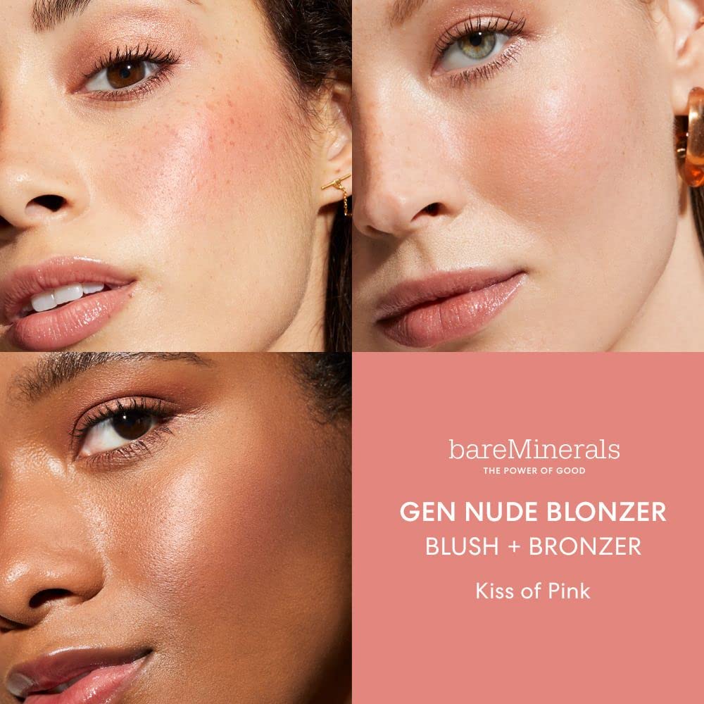 Talc free Bareminerals powder makeup compact showing texture closeup for luminous finish