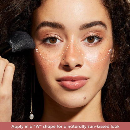Top angle view of Bareminerals Gen Nude Blonzer showing smooth silky texture in container