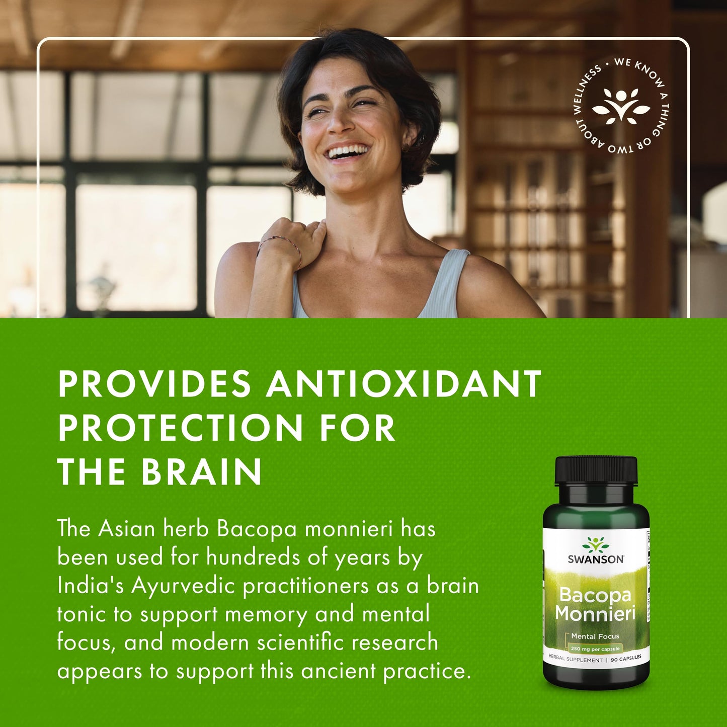 Swanson standardized BaCognize extract capsules for brain health and clarity