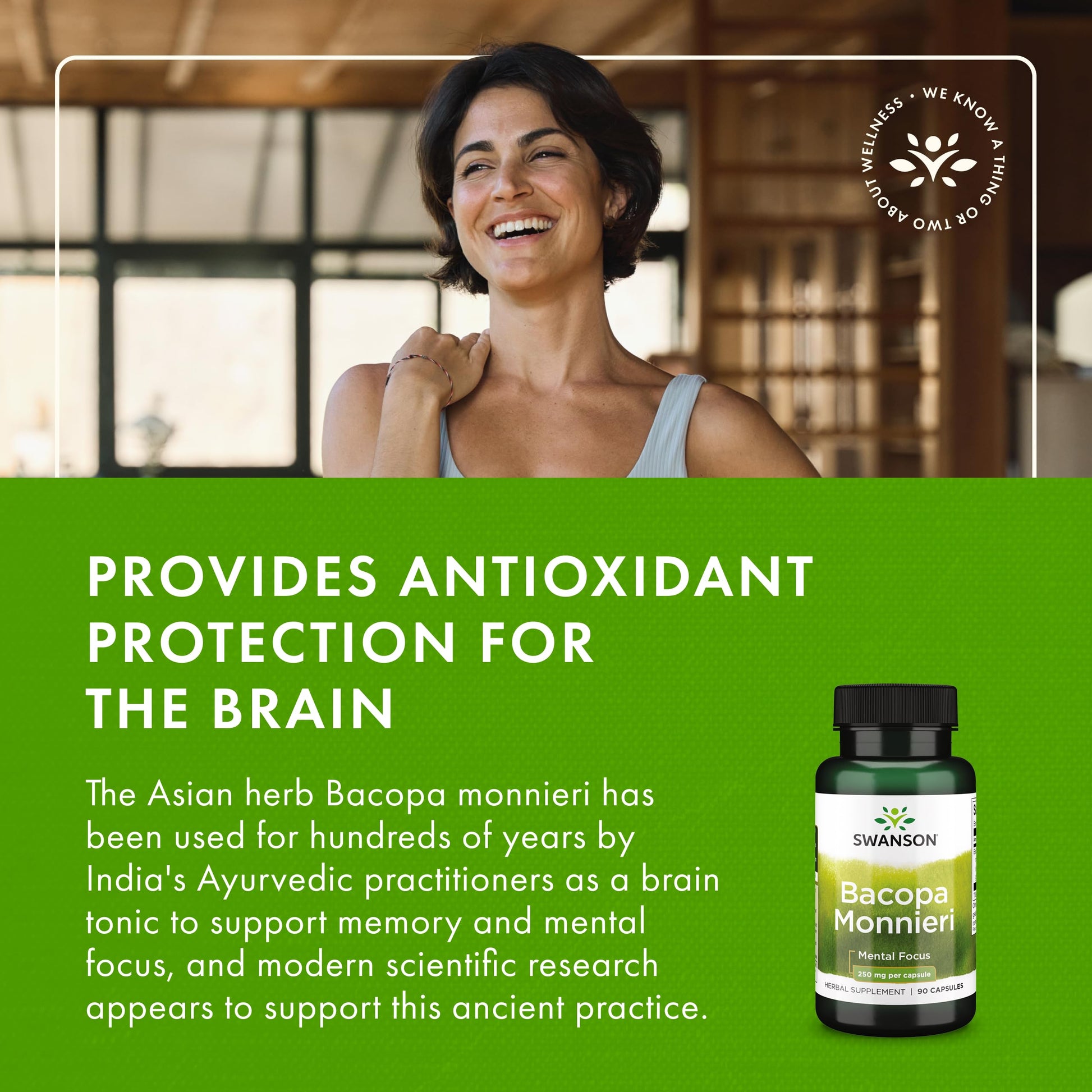 Swanson standardized BaCognize extract capsules for brain health and clarity