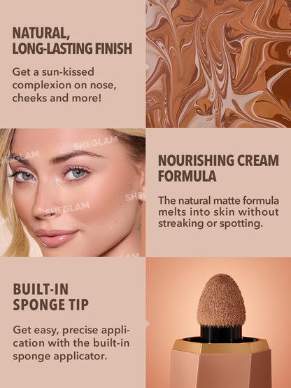 SHEGLAM cream formula liquid contour sponge tip applicator close up detailing