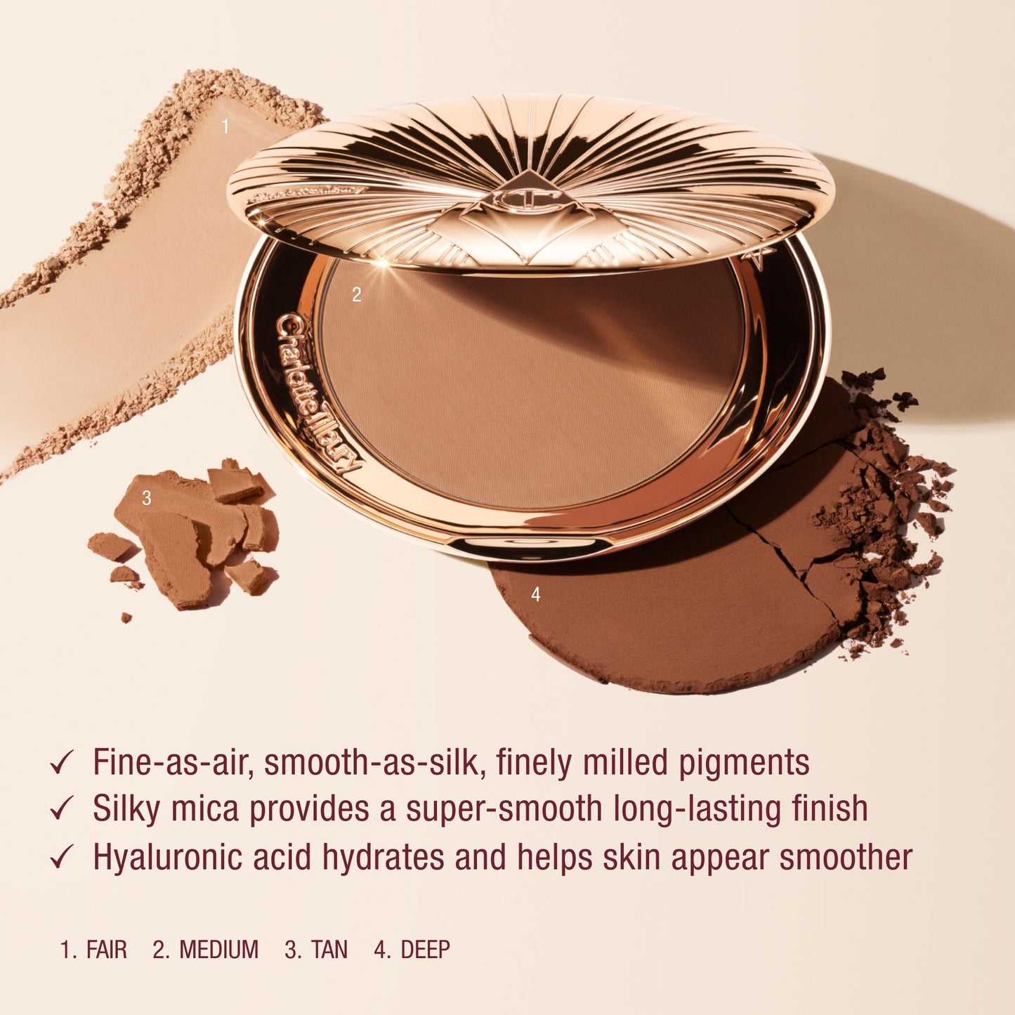 Charlotte Tilbury sun kissed summer makeup look bronzing powder application details