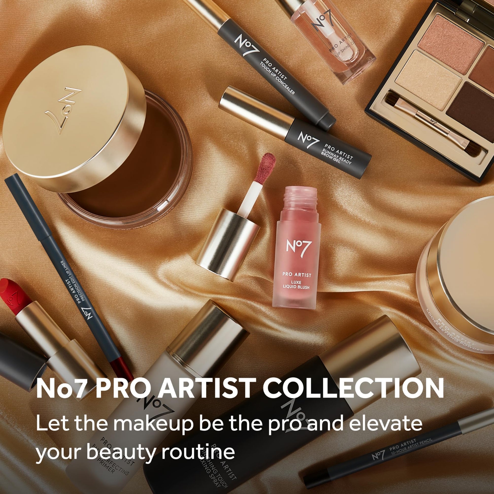 Sun-kissed glow makeup look using No7 Pro Artist cream bronzer