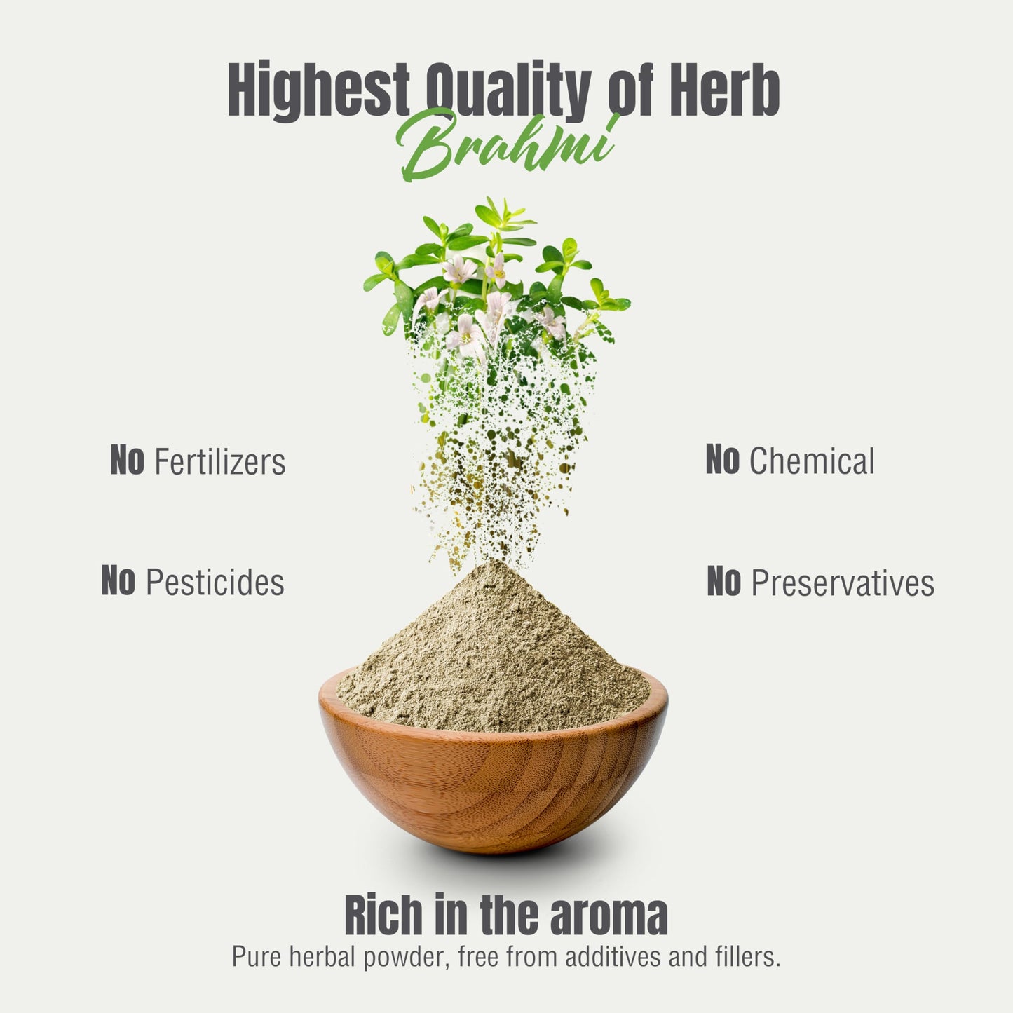 Herbsforever Brahmi powder mixed into a wellness beverage or hair paste