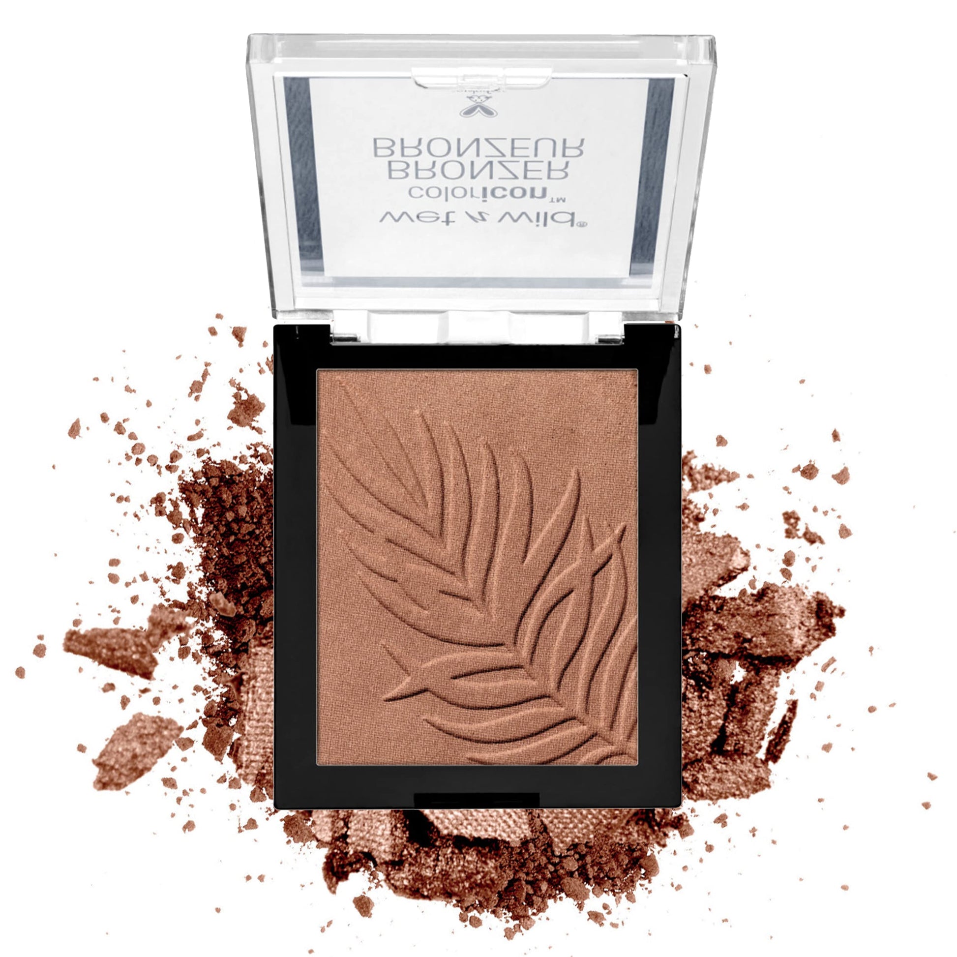 Wet n Wild gel infused bronzer powder open compact revealing luminous powder texture
