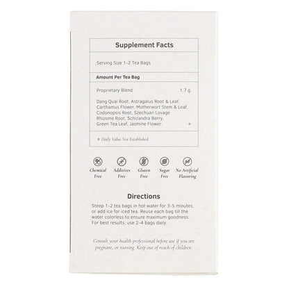 Health King gynecological support tea side view with USA import details