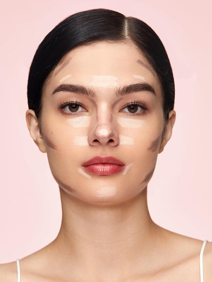 SHEGLAM cream bronzer and highlighter stick precision tip close up look.