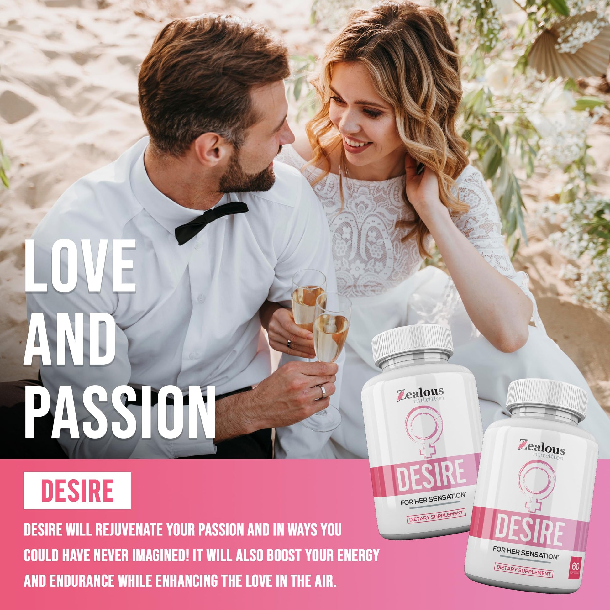 Zealous Nutrition female enhancement capsules packaging details and directions