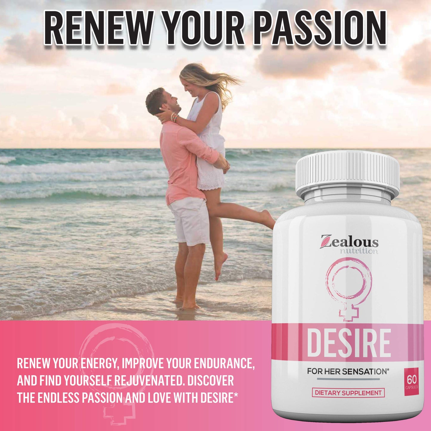 Authentic USA imported female vitality and energy supplement capsules