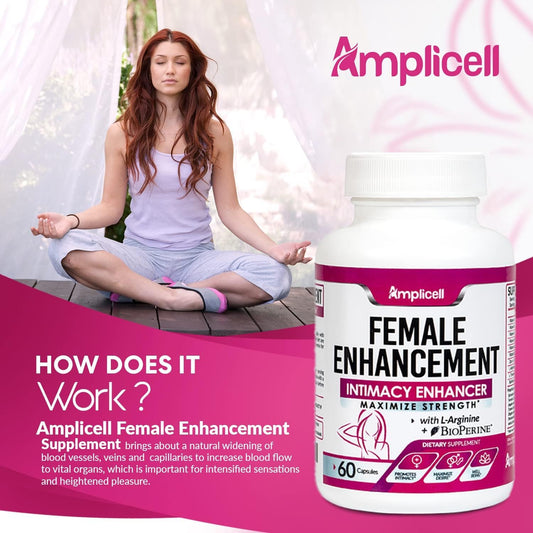 Amplicell hormone and mood balance supplement for women showing supplement facts and botanical ingredients
