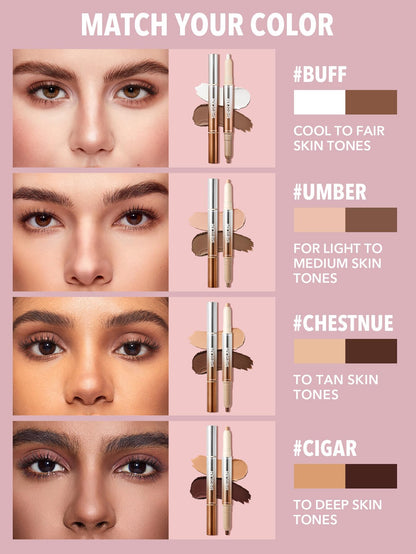Foolproof cream bronzer pen dual head application demonstration view.