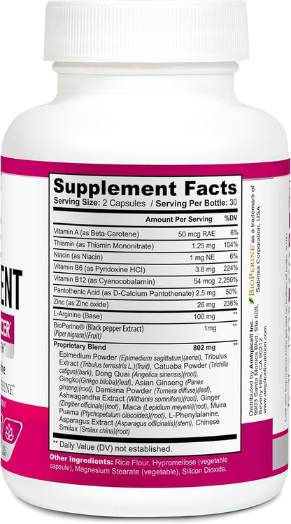 Amplicell daily dietary supplement for women intimacy health and stress relief