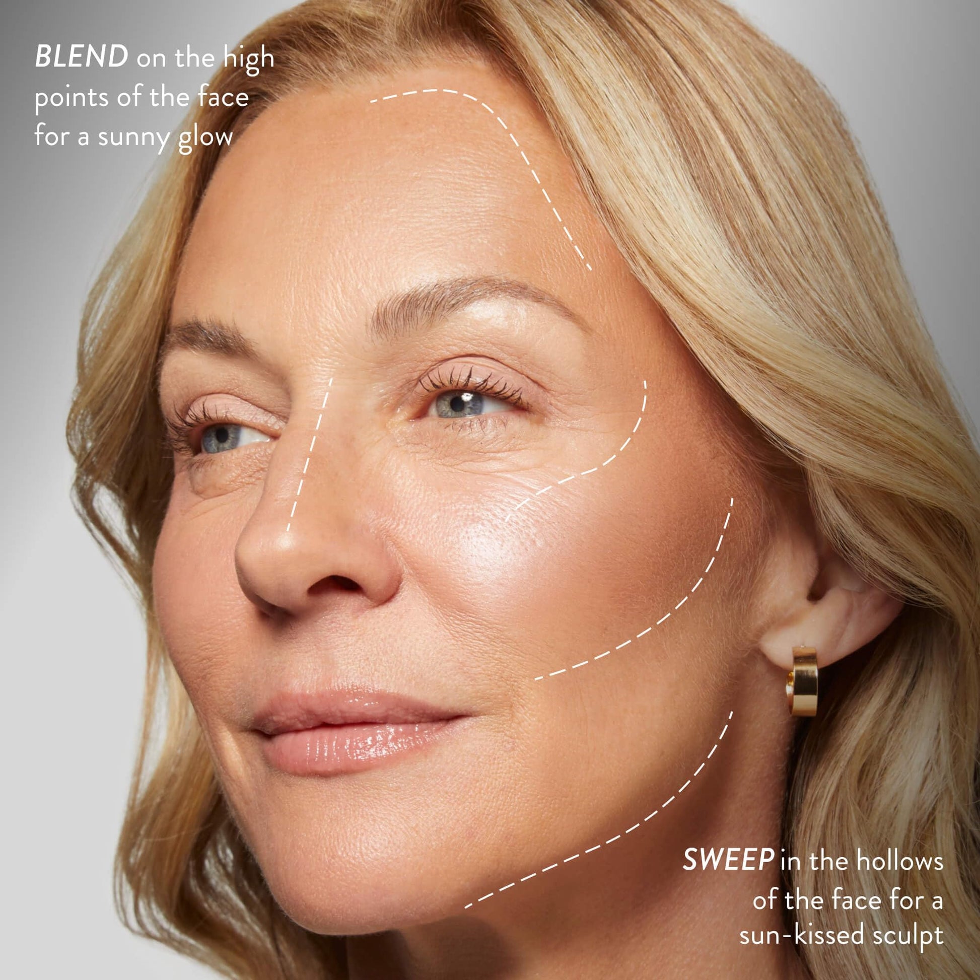 Imported Laura Geller Baked Bronze-N-Brighten powder showing the weightless and creamy texture swatch.
