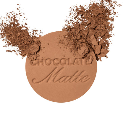Too Faced real cocoa infused powder bronzer open compact showing powder texture