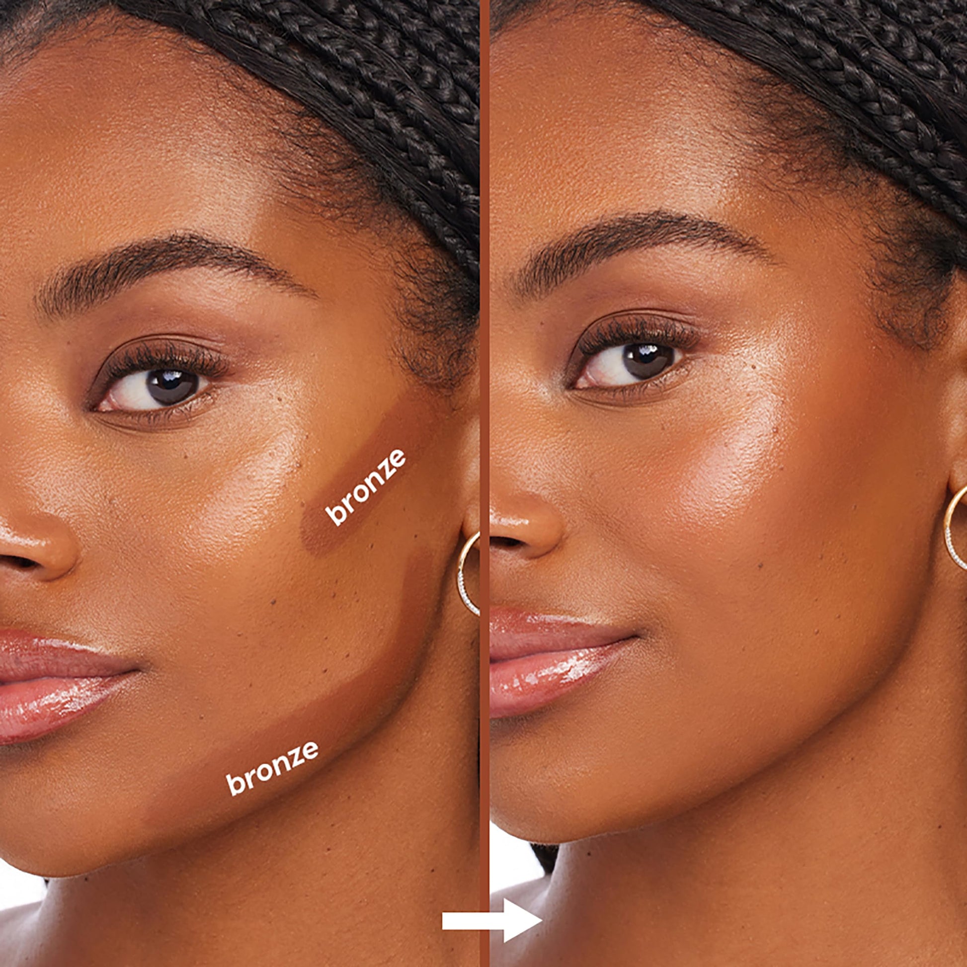 Close-up view of the lightweight cream formula melting seamlessly into the skin