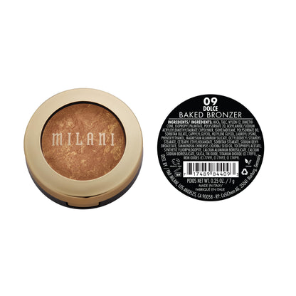 Milani Baked Bronzer Dolce open compact showing texture